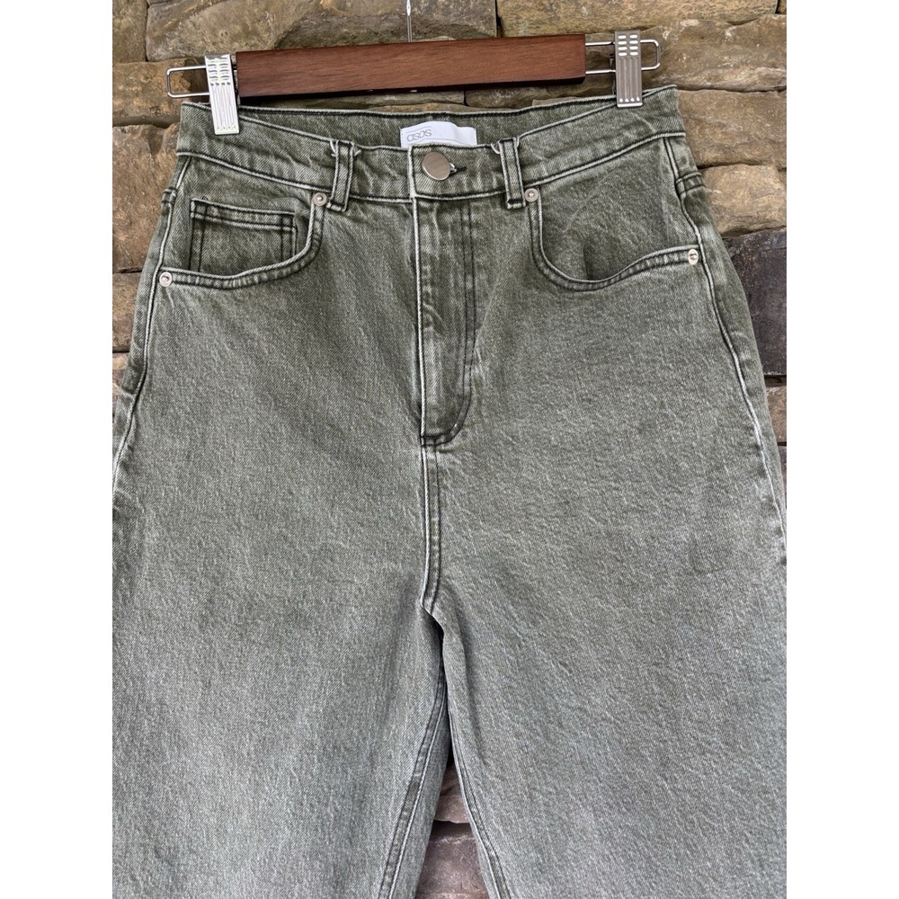 ASOS Sage Green Straight Women's Jeans Size 6 Raw Hem